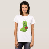 Rups bij bowlen met bowlingbal t-shirt (Voorkant volledig)
