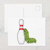 Rups bij bowlen met bowlingkegel briefkaart (Voorkant / Achterkant)