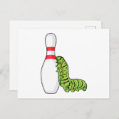 Rups bij bowlen met kegel briefkaart (Voorkant / Achterkant)