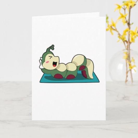 Rups bij fitness training kaart (Gele Bloem)