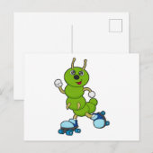 Rups bij Inline skaten met Inline skates Briefkaart (Voorkant / Achterkant)