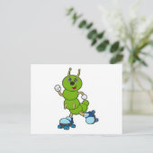 Rups bij Inline skaten met Roller skates Briefkaart (Staand voorkant)