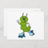 Rups bij Inline skaten met Roller skates Briefkaart (Voorkant / Achterkant)