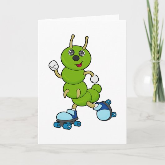 Rups bij Inline-skaten met Roller skates Kaart (Voorkant)