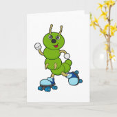 Rups bij Inline-skaten met Roller skates Kaart (Gele Bloem)