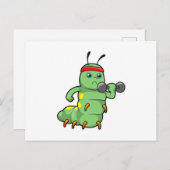 Rups bij krachttraining met Dumbbell Briefkaart (Voorkant / Achterkant)