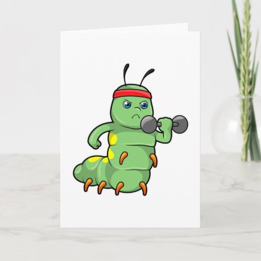 Rups bij krachttraining met dumbbell kaart (Voorkant)