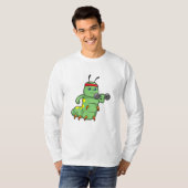 Rups bij krachttraining met halter t-shirt (Voorkant volledig)