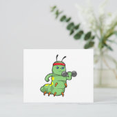 Rups bij krachttraining met Hantelexerciser Briefkaart (Staand voorkant)