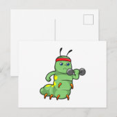 Rups bij krachttraining met Hantelexerciser Briefkaart (Voorkant / Achterkant)