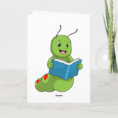 Rups bij lezen met boek kaart (Achterkant)