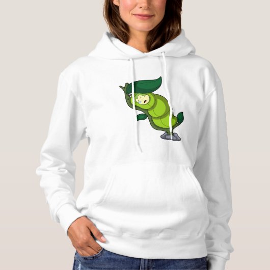 Rups bij slapend met blad hoodie (Voorkant)
