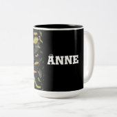 Rups en bladeren Gepersonaliseerd Tweekleurige Koffiemok (Voorkant rechts)