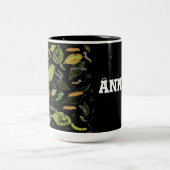 Rups en bladeren Gepersonaliseerd Tweekleurige Koffiemok (Center)