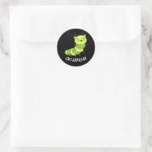Rups Grappig Bug Pun Donker BG Ronde Sticker (Tas)