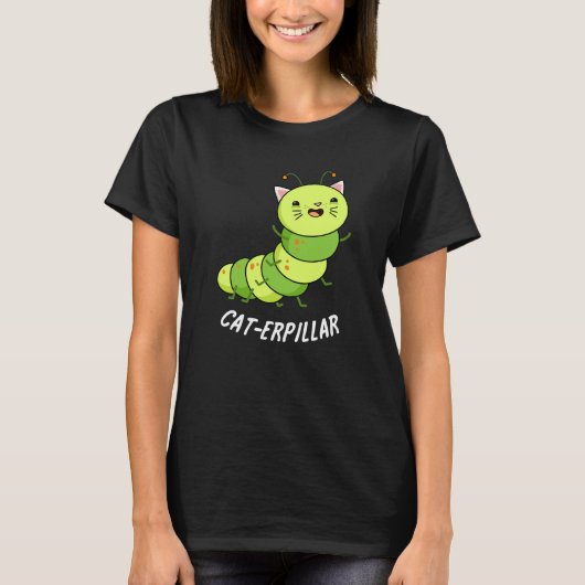 Rups Grappig Bug Pun Donker BG T-shirt (Voorkant)