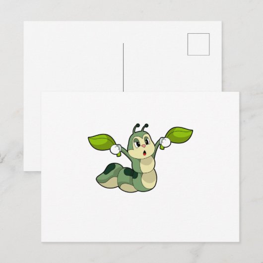 Rups Laat Bladeren Zitten Briefkaart (Voorkant / Achterkant)