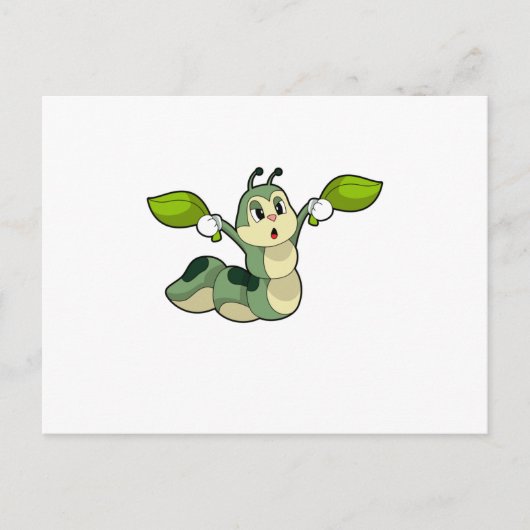 Rups Laat Bladeren Zitten Briefkaart (Voorkant)