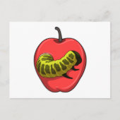 Rups met appel briefkaart (Voorkant)