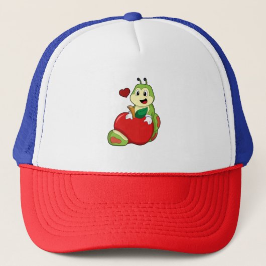 Rups met appel trucker pet (Voorkant)