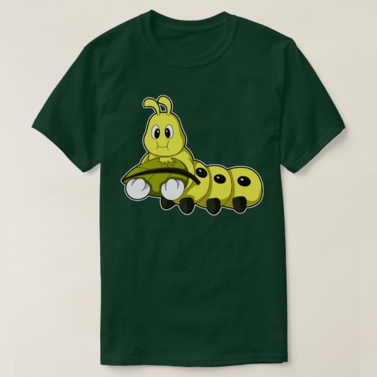 Rups met blad 7 t-shirt (Design voorkant)