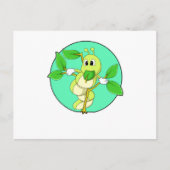 Rups met blad briefkaart (Voorkant)