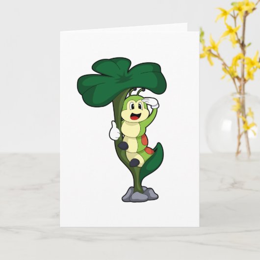 Rups met blad kaart (Gele Bloem)