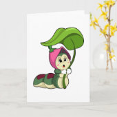 Rups met blad kaart (Gele Bloem)