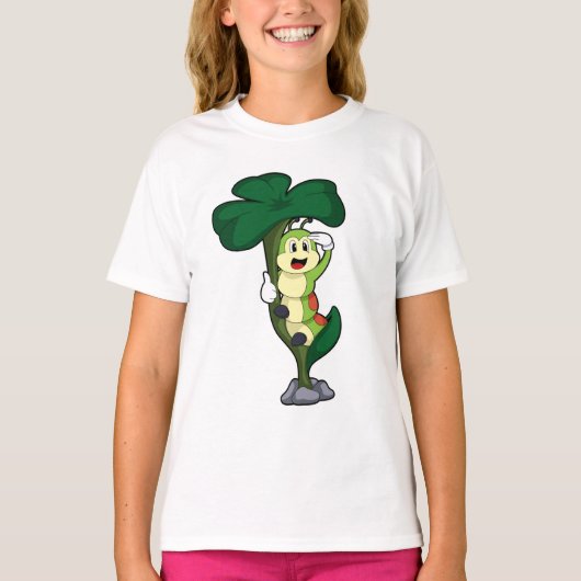 Rups met blad t-shirt (Voorkant)