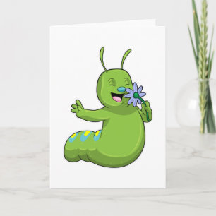 Rups met Bloem Madeliefje Kaart