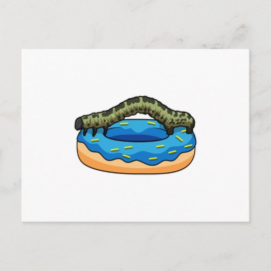 Rups met Donut Briefkaart (Voorkant)
