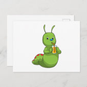 Rups met glas sinaasappelsap briefkaart (Voorkant / Achterkant)