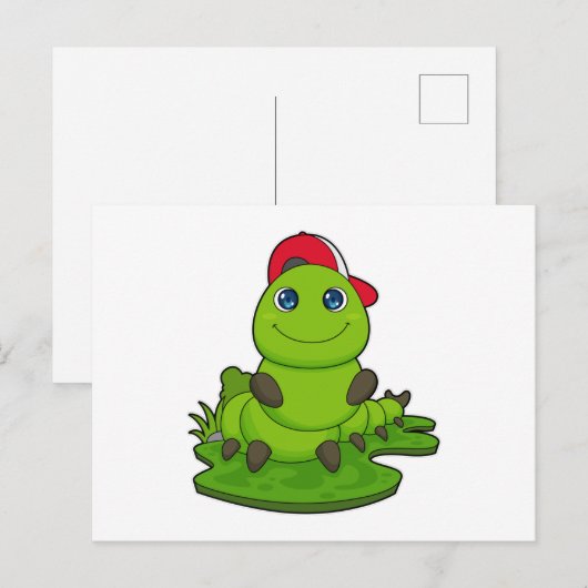 Rups Met Hoed Briefkaart (Voorkant / Achterkant)