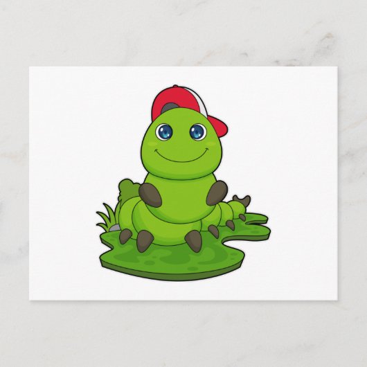 Rups Met Hoed Briefkaart (Voorkant)