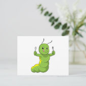 Rups Met Lepel & Vork Briefkaart (Staand voorkant)