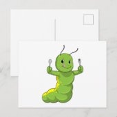 Rups Met Lepel & Vork Briefkaart (Voorkant / Achterkant)