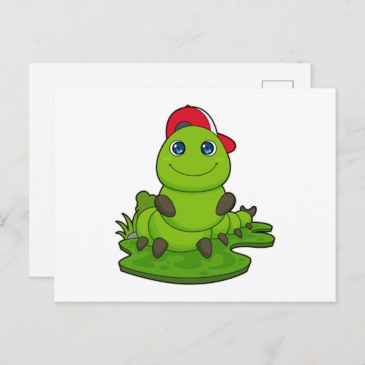 Rups met muts briefkaart (Voorkant / Achterkant)