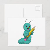 Rups met Potlood Briefkaart (Voorkant / Achterkant)