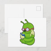 Rups Met Zonnebril & Boek Briefkaart (Voorkant / Achterkant)