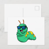 Rups met zonnebril briefkaart (Voorkant / Achterkant)