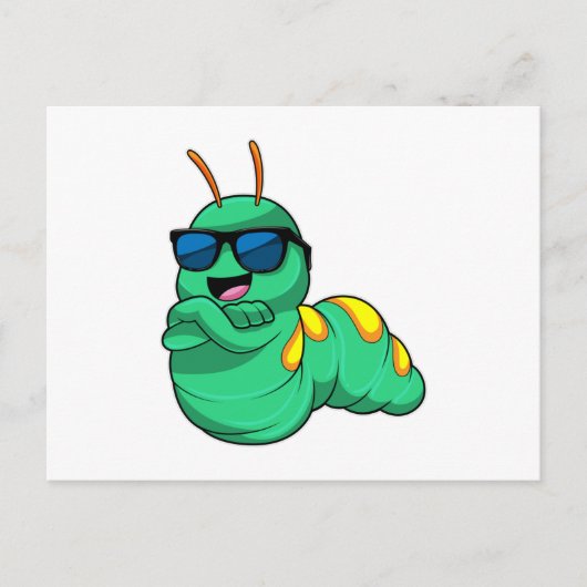 Rups met zonnebril briefkaart (Voorkant)