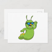 Rups met zonnebril briefkaart (Voorkant / Achterkant)