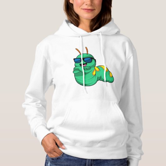 Rups met zonnebril hoodie (Voorkant)