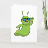Rups met zonnebril kaart (Achterkant)