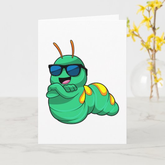 Rups met zonnebril kaart (Gele Bloem)