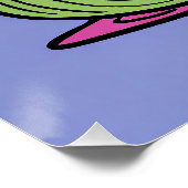 Rups op een blad glanzend Poster (Hoek)