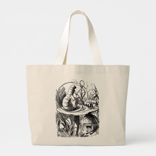 Rups van Alice In Wonderland Grote Tote Bag (Achterkant)