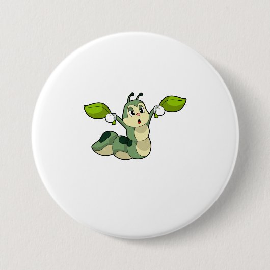 Rups verlaat ronde button 7,6 cm (Voorkant)
