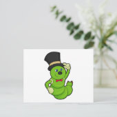 Rupsen als Bruidegom met Hoed Briefkaart (Staand voorkant)
