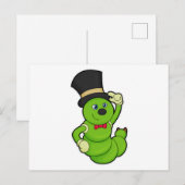 Rupsen als Bruidegom met Hoed Briefkaart (Voorkant / Achterkant)